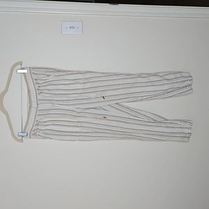 Anthropologie Linen Blend Striped Drawstring Pants Size 4